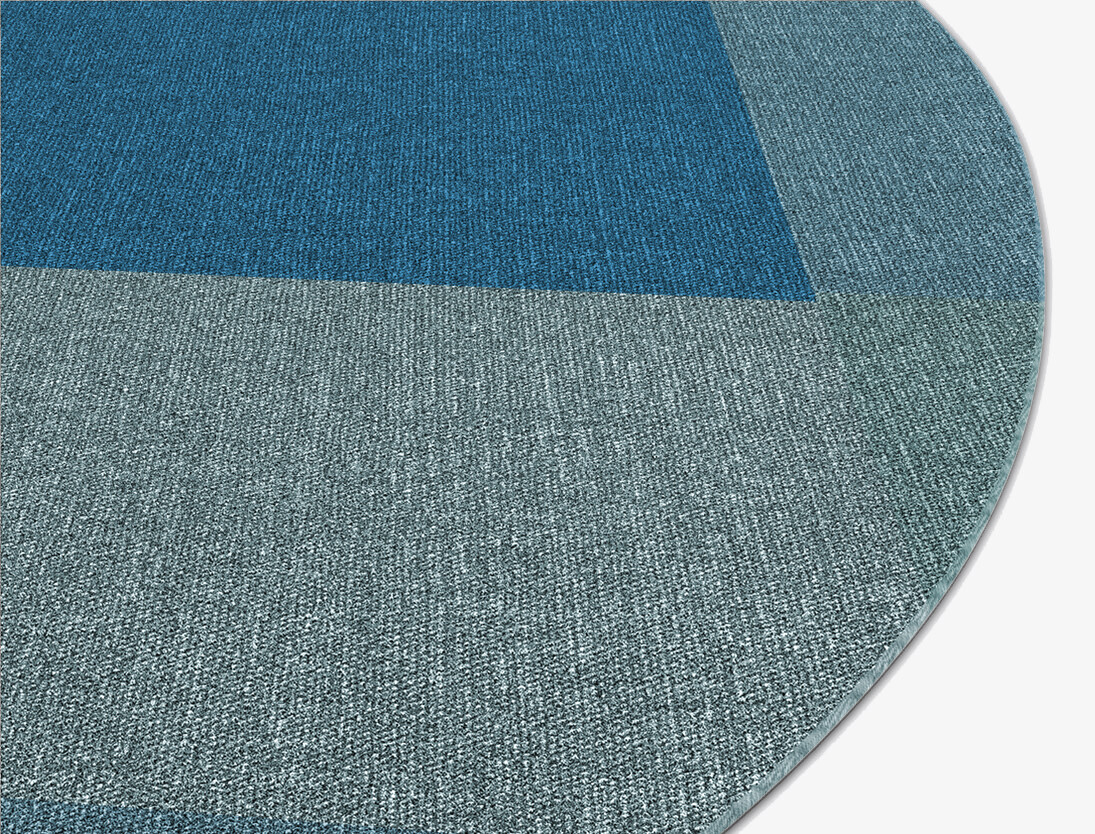 Weevil Geometric Round Flatweave New Zealand Wool Custom Rug by Rug Artisan