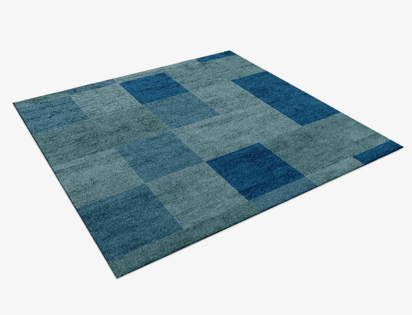 Weevil Geometric Square Hand Knotted Bamboo Silk Custom Rug by Rug Artisan