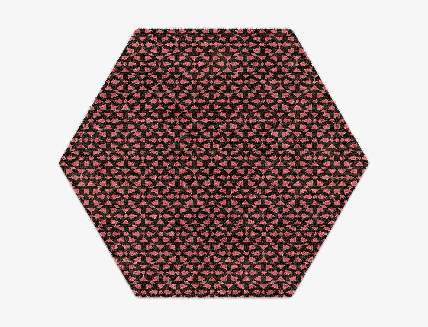Wheels Geometric Hexagon Hand Knotted Tibetan Wool Custom Rug by Rug Artisan