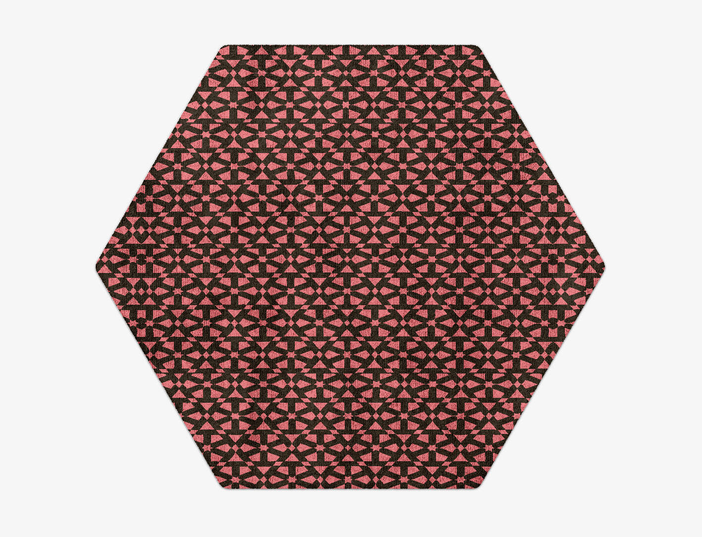 Wheels Geometric Hexagon Hand Tufted Bamboo Silk Custom Rug by Rug Artisan