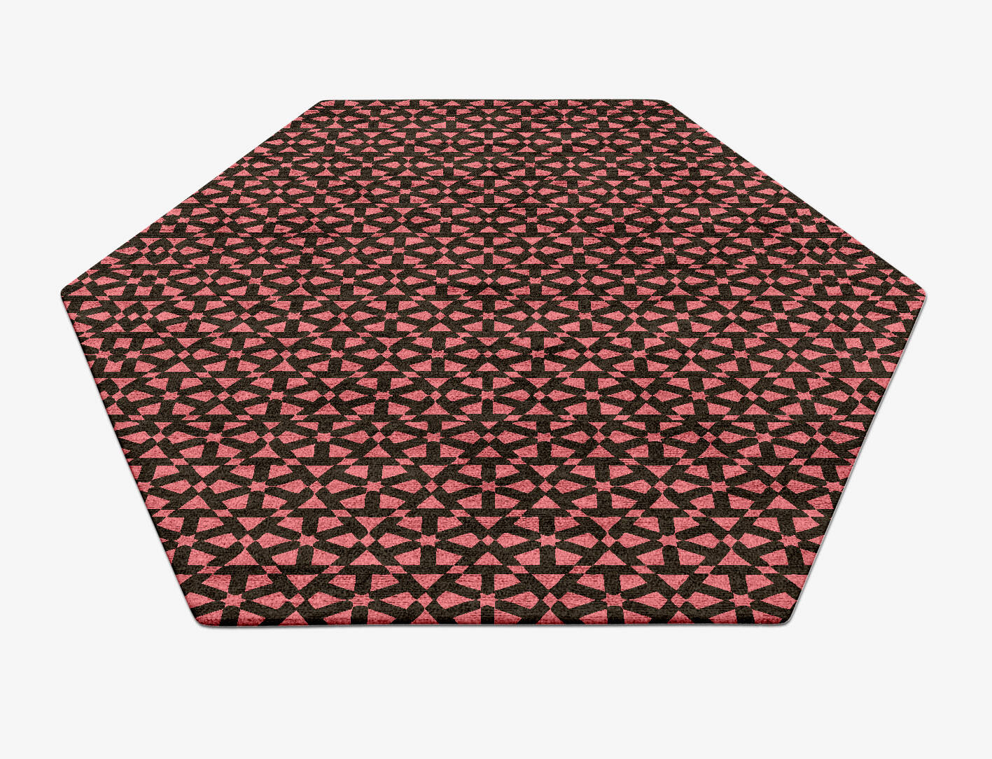Wheels Geometric Hexagon Hand Tufted Bamboo Silk Custom Rug by Rug Artisan