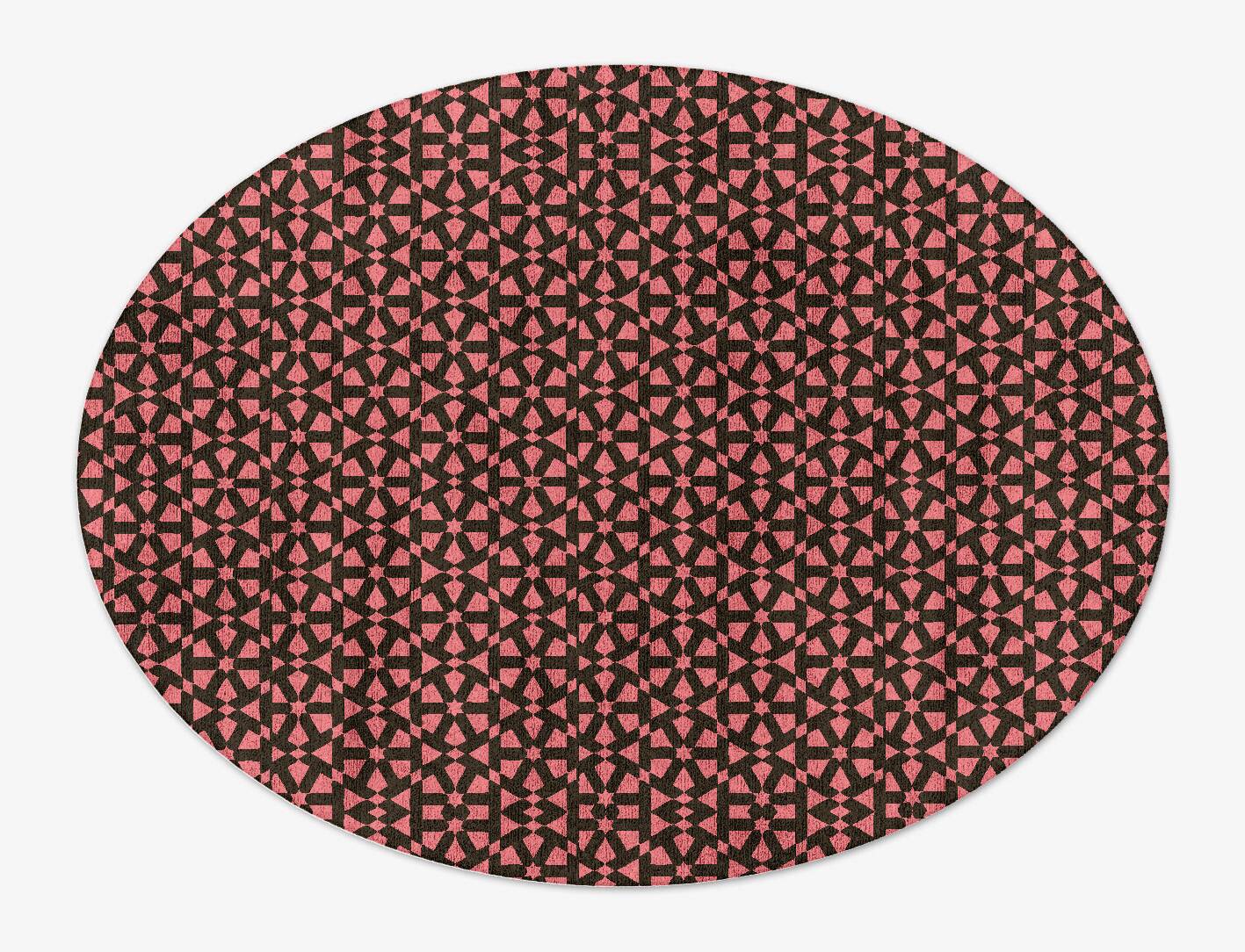 Wheels Geometric Oval Hand Tufted Bamboo Silk Custom Rug by Rug Artisan