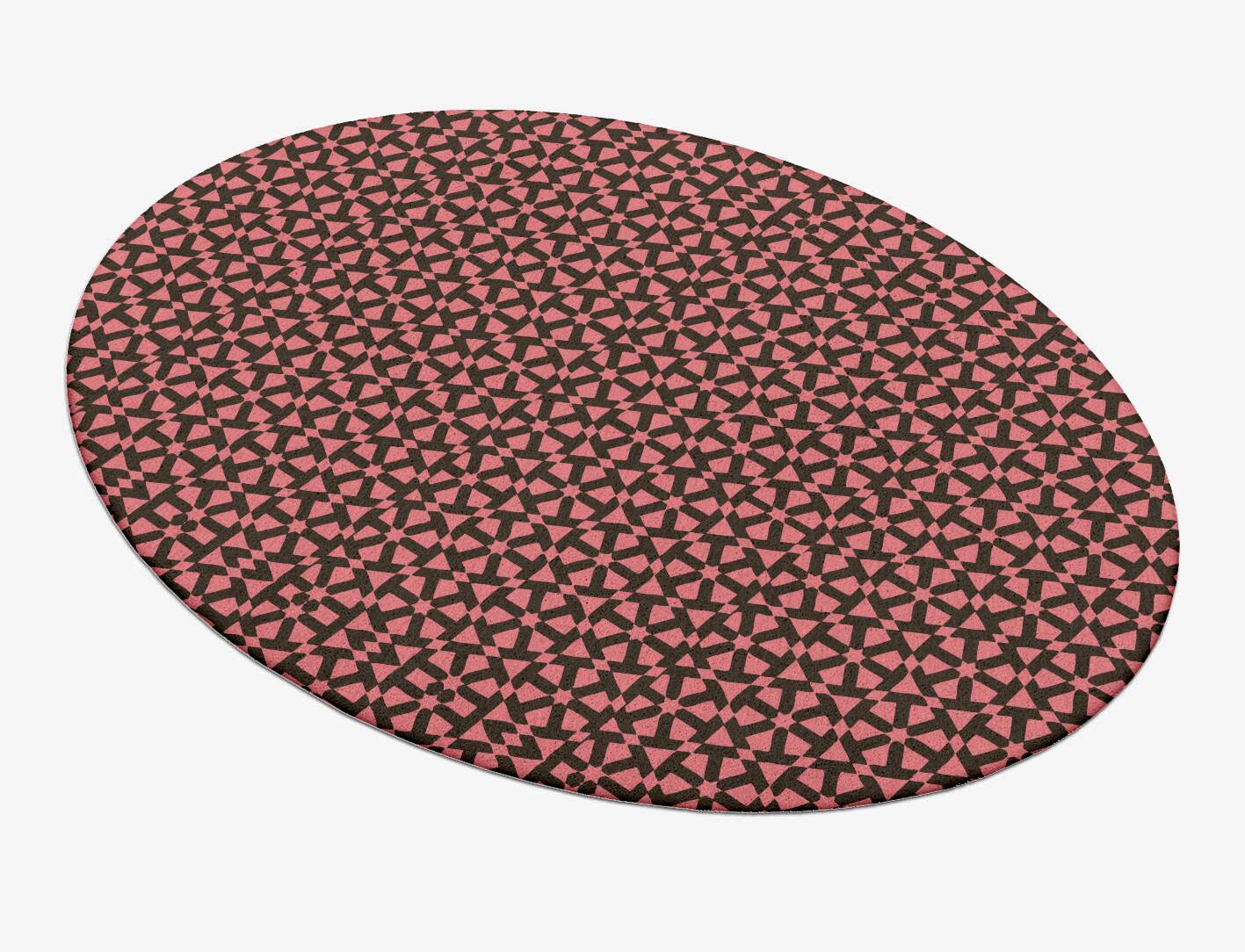 Wheels Geometric Oval Hand Tufted Pure Wool Custom Rug by Rug Artisan