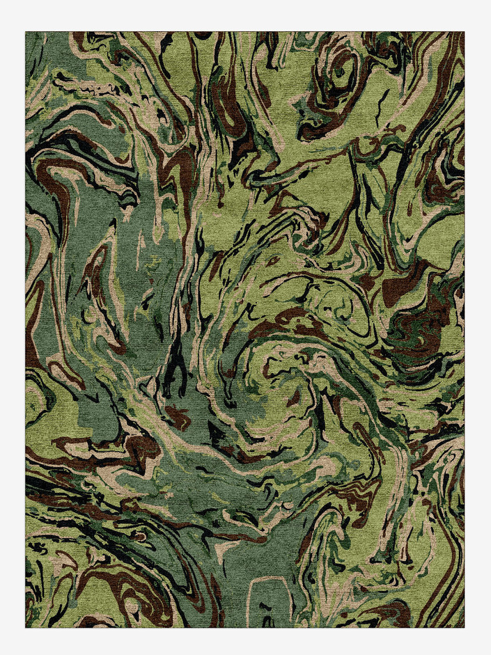 Whirly-6 Abstract Rectangle Hand Knotted Bamboo Silk Custom Rug by Rug Artisan