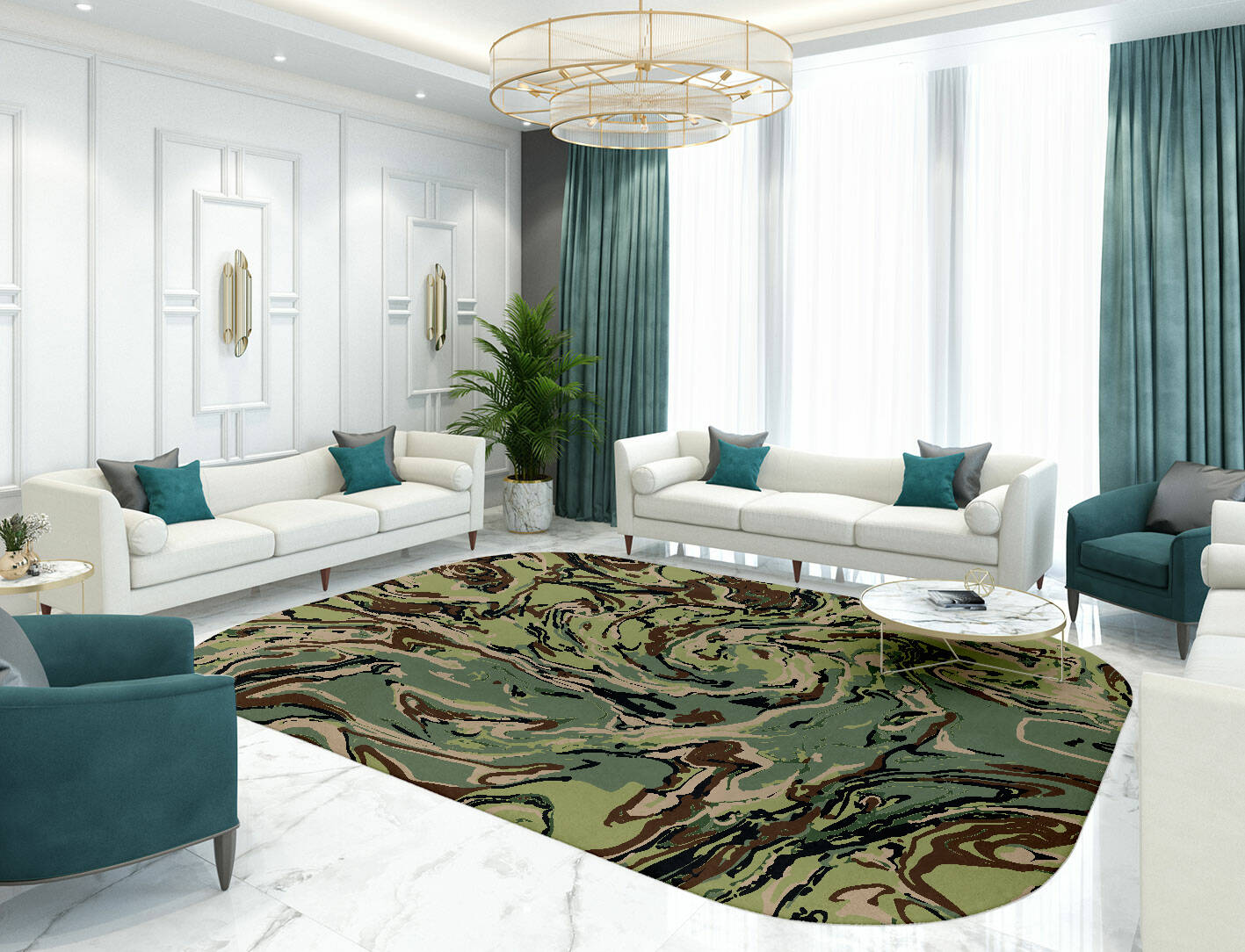 Whirly-6 Abstract Oblong Hand Tufted Pure Wool Custom Rug by Rug Artisan