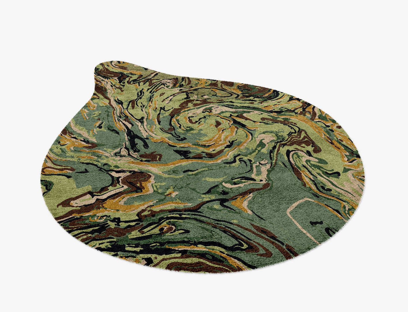 Whirly-8 Abstract Drop Hand Knotted Bamboo Silk Custom Rug by Rug Artisan