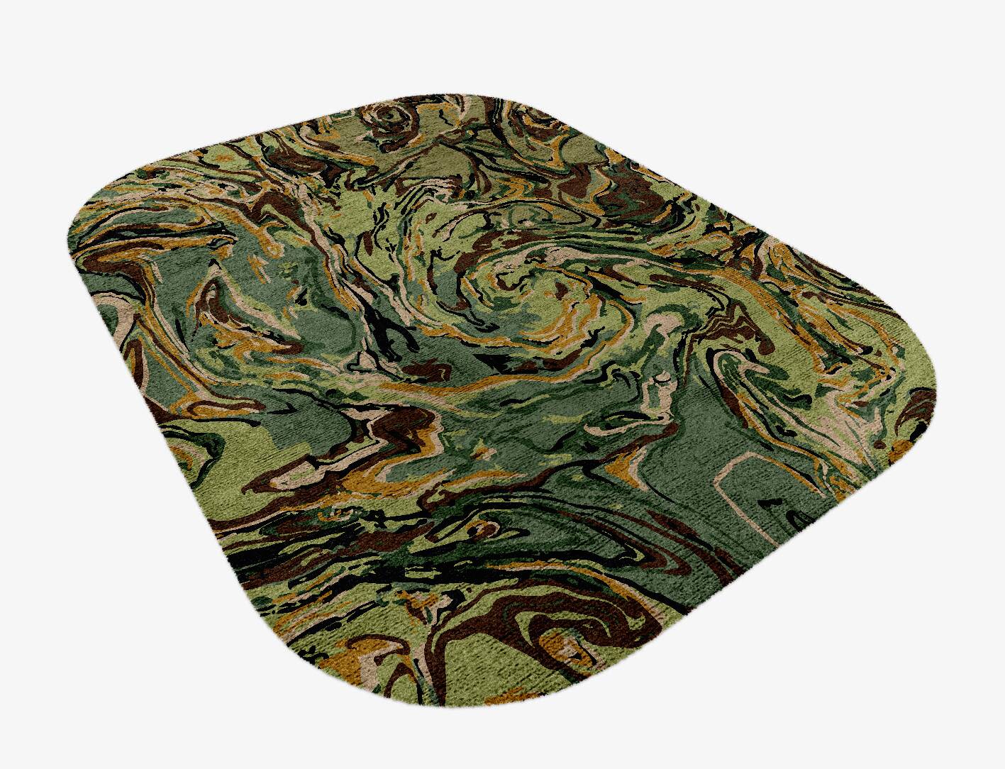 Whirly-8 Abstract Oblong Hand Knotted Bamboo Silk Custom Rug by Rug Artisan