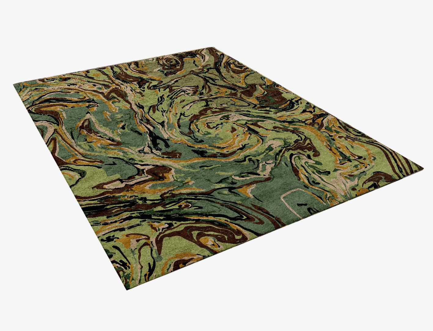 Whirly-8 Abstract Rectangle Hand Knotted Bamboo Silk Custom Rug by Rug Artisan