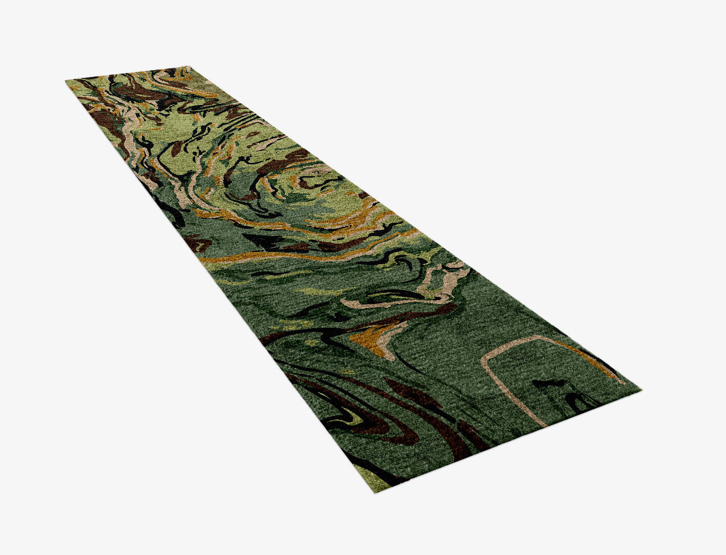 Whirly-8 Abstract Runner Hand Knotted Bamboo Silk Custom Rug by Rug Artisan