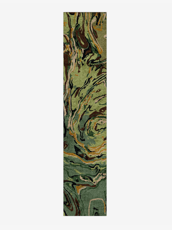 Whirly-8 Abstract Runner Hand Knotted Bamboo Silk Custom Rug by Rug Artisan