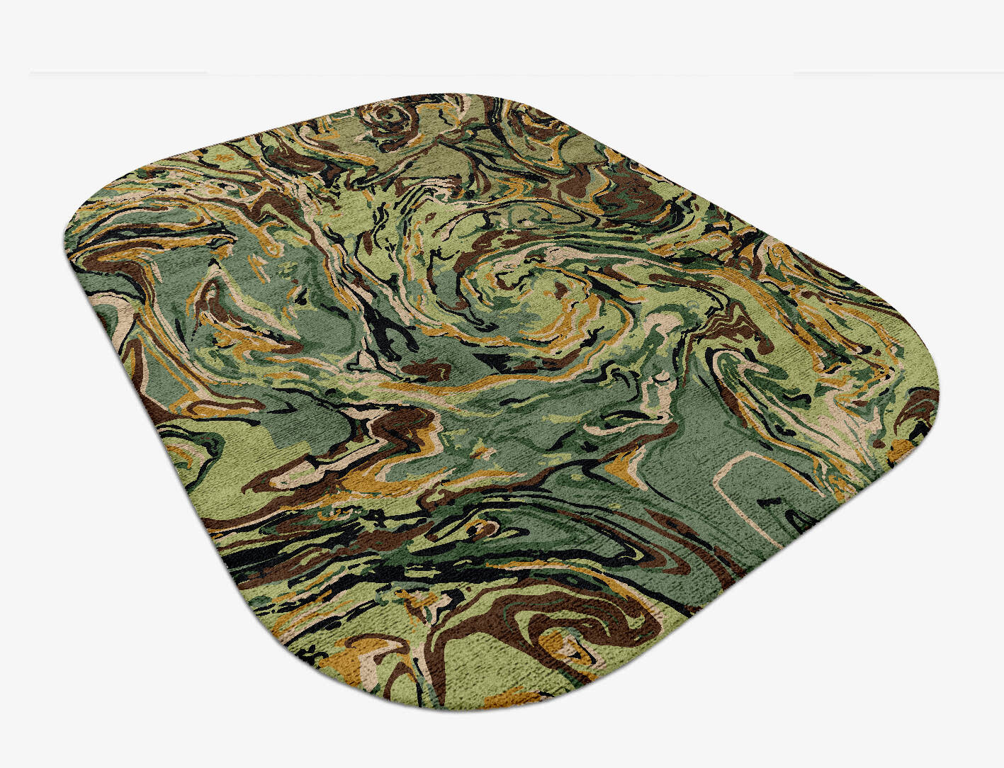 Whirly-8 Abstract Oblong Hand Tufted Bamboo Silk Custom Rug by Rug Artisan