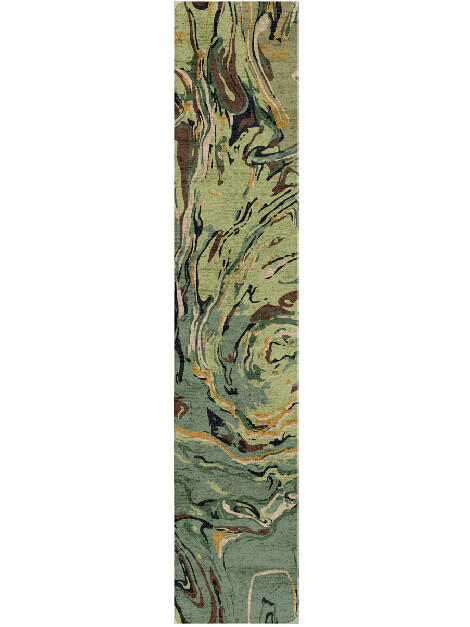 Whirly-8 Abstract Runner Hand Tufted Bamboo Silk Custom Rug by Rug Artisan