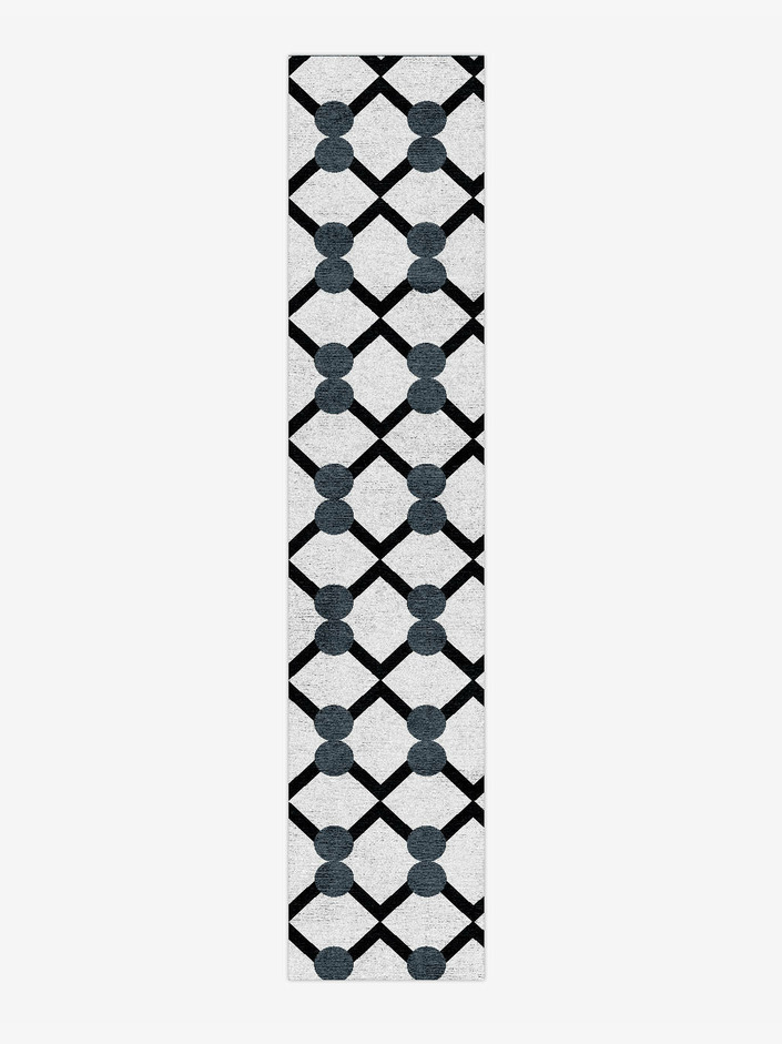 White Billiard Monochrome Runner Hand Knotted Bamboo Silk Custom Rug by Rug Artisan