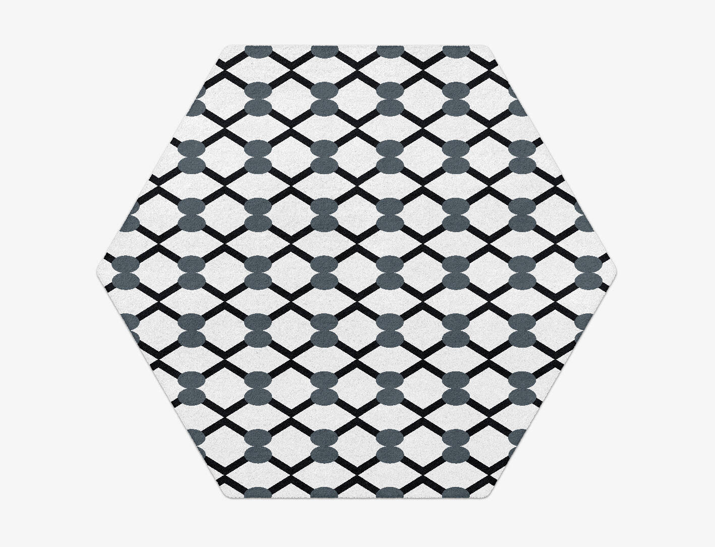 White Billiard Monochrome Hexagon Hand Tufted Pure Wool Custom Rug by Rug Artisan