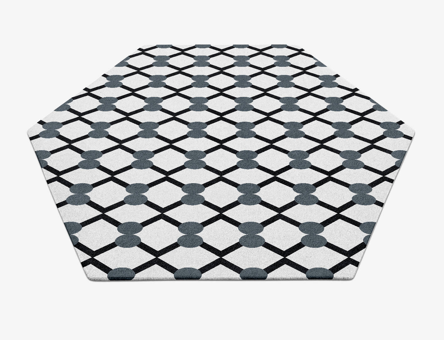 White Billiard Monochrome Hexagon Hand Tufted Pure Wool Custom Rug by Rug Artisan