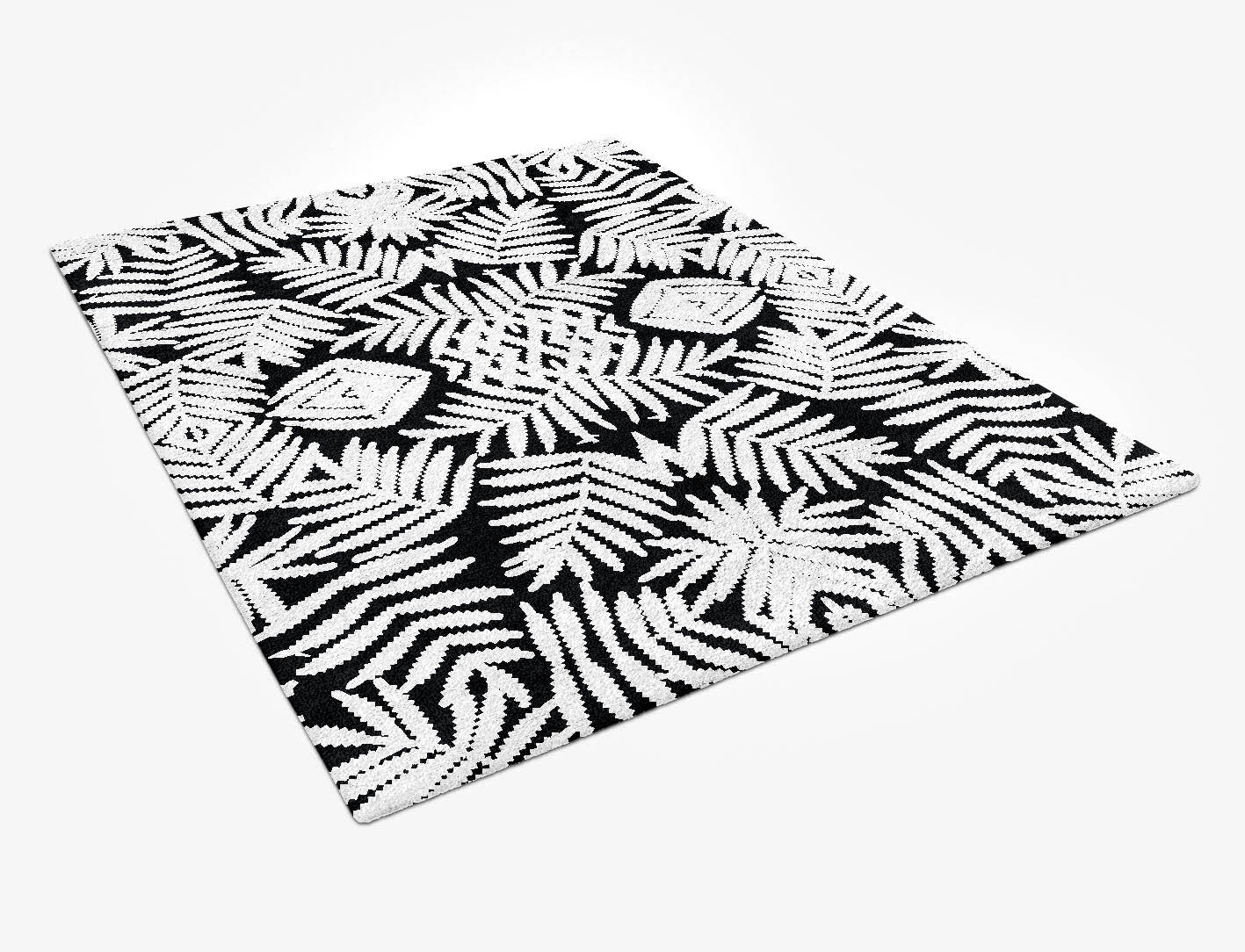 White Fern Monochrome Rectangle Hand Tufted Bamboo Silk Custom Rug by Rug Artisan