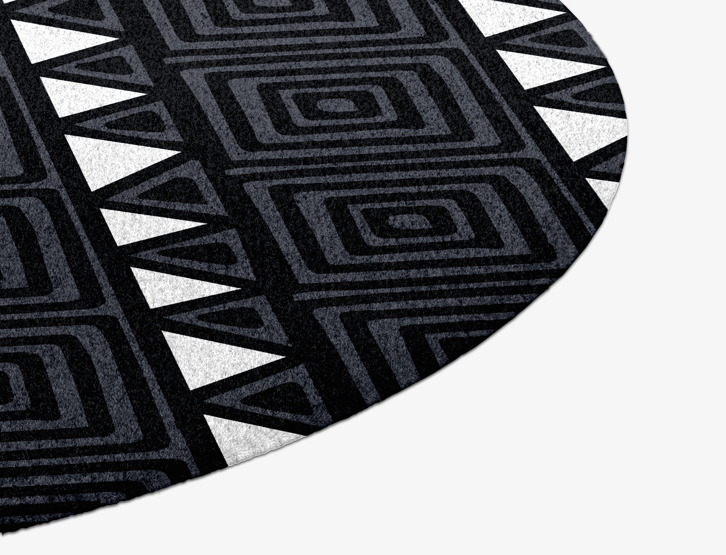 White Flag Monochrome Round Hand Knotted Tibetan Wool Custom Rug by Rug Artisan