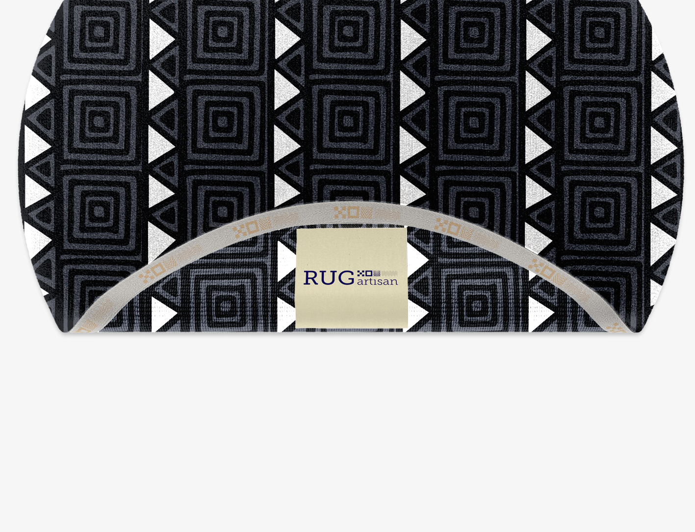 White Flag Monochrome Round Hand Knotted Tibetan Wool Custom Rug by Rug Artisan