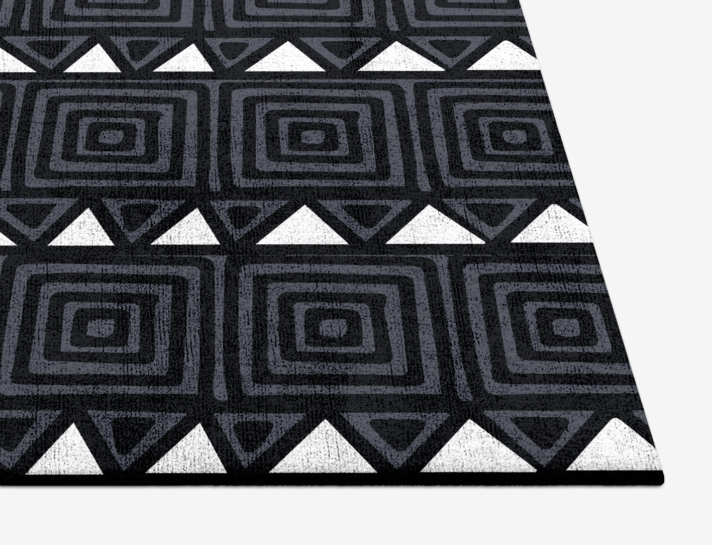 White Flag Monochrome Square Hand Tufted Bamboo Silk Custom Rug by Rug Artisan