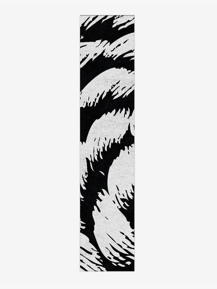 White Skein Monochrome Runner Hand Knotted Bamboo Silk Custom Rug by Rug Artisan