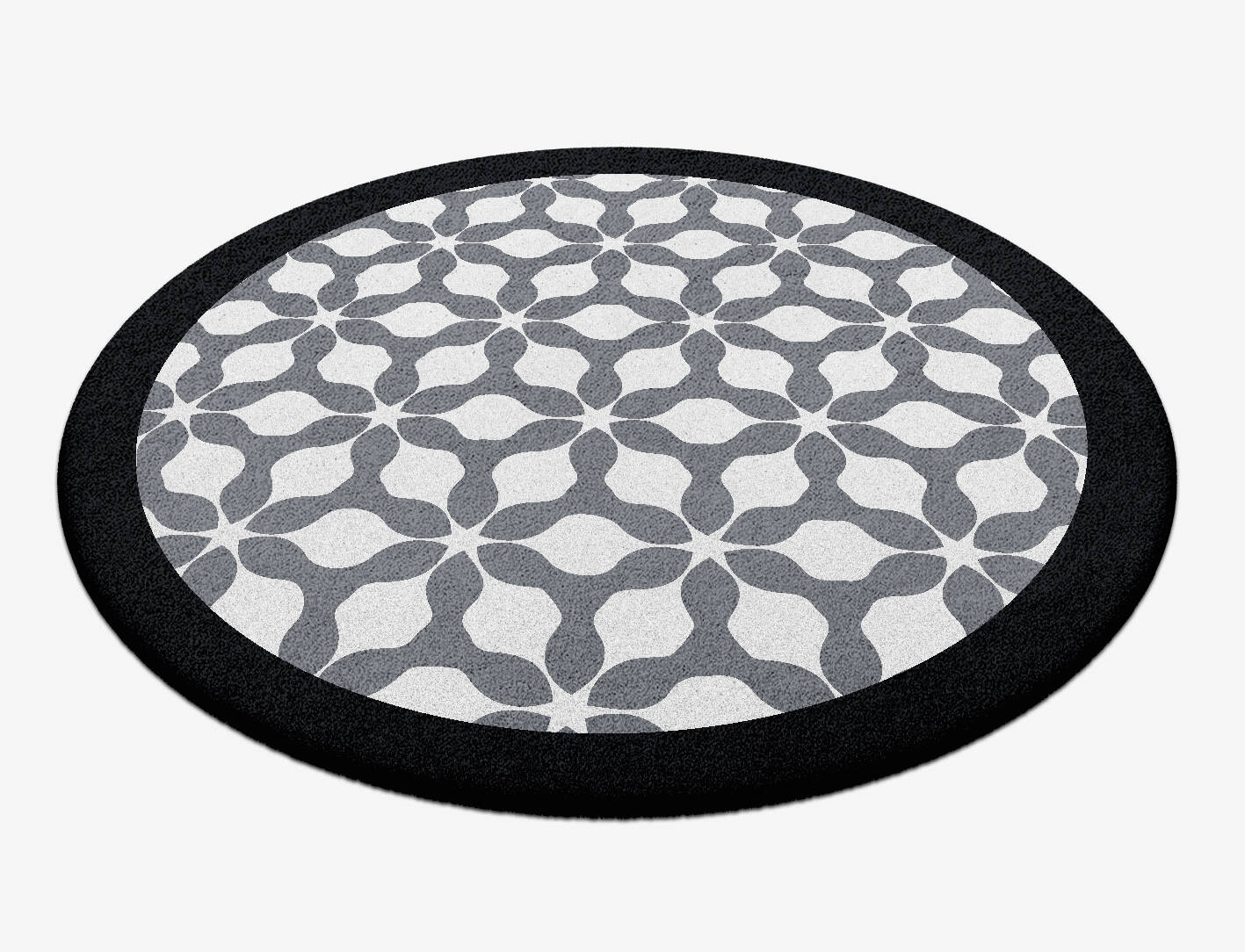 White Spinner Monochrome Round Hand Tufted Pure Wool Custom Rug by Rug Artisan
