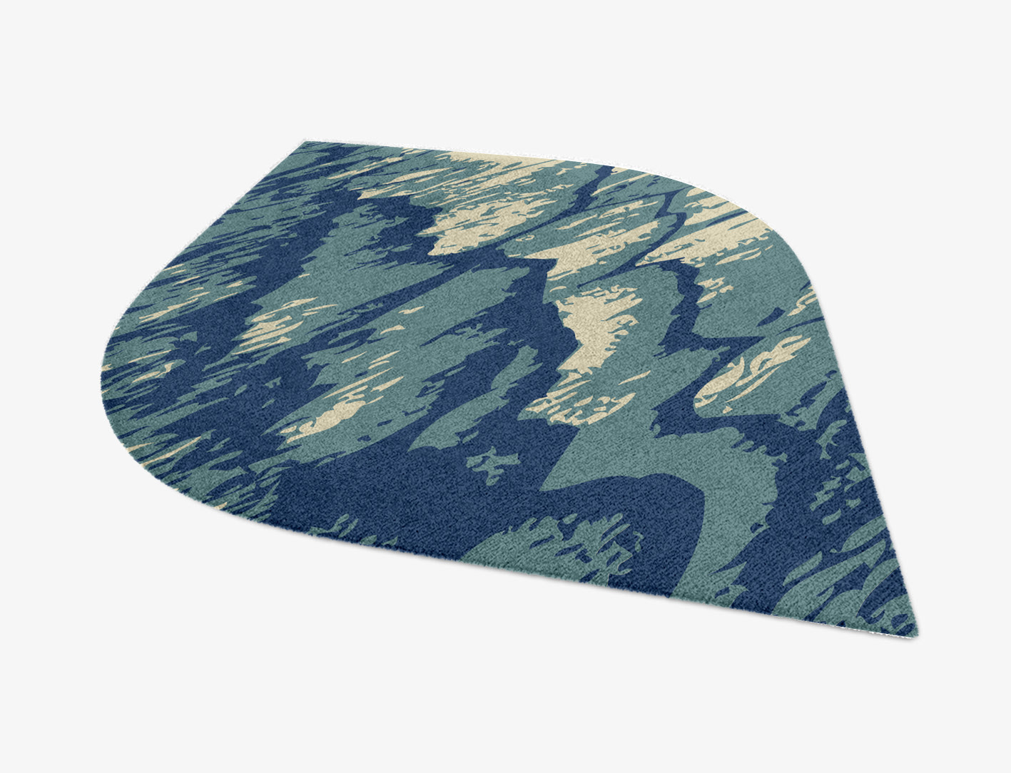 Whitecaps Abstract Ogee Hand Knotted Tibetan Wool Custom Rug by Rug Artisan