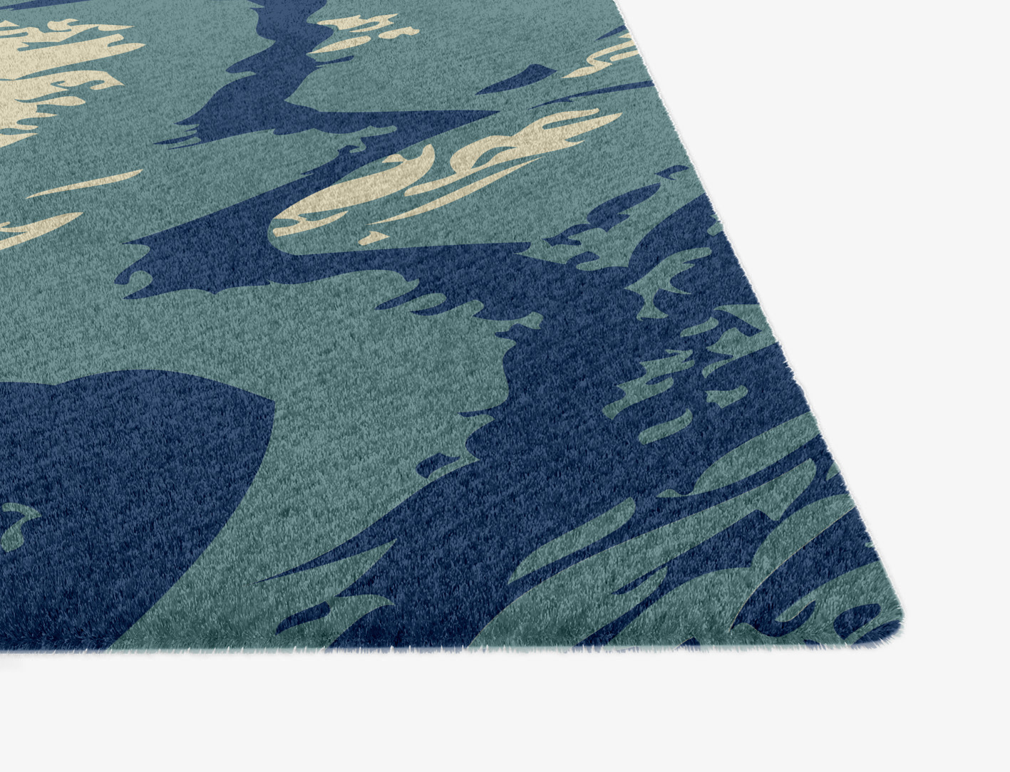Whitecaps Abstract Ogee Hand Knotted Tibetan Wool Custom Rug by Rug Artisan