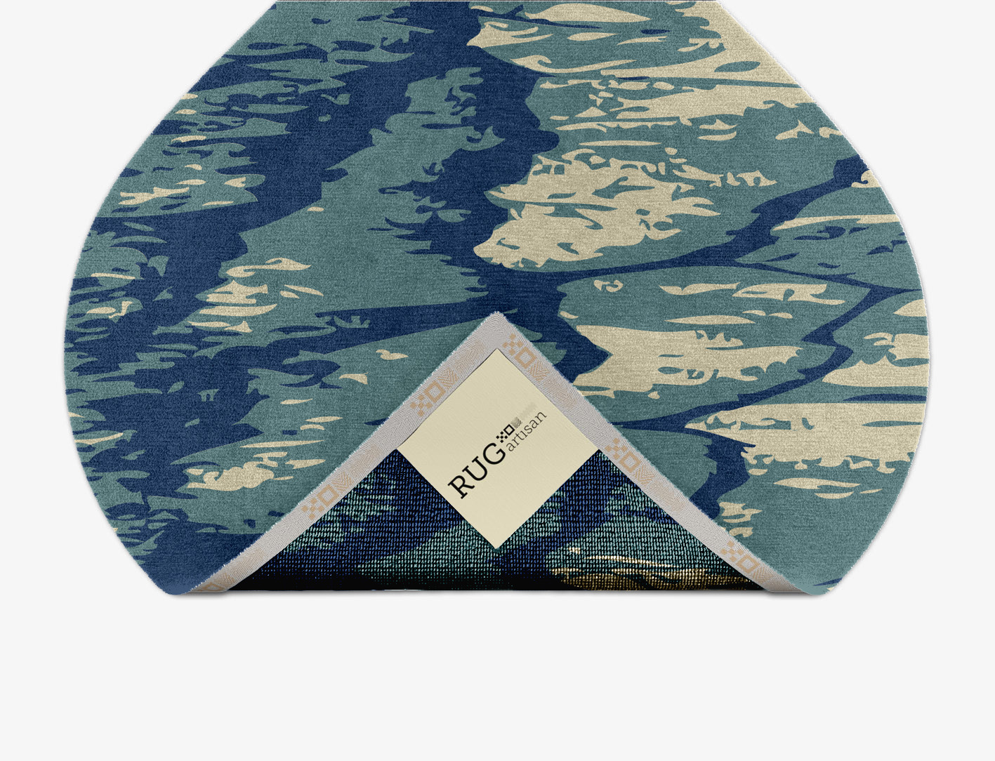 Whitecaps Abstract Ogee Hand Knotted Tibetan Wool Custom Rug by Rug Artisan