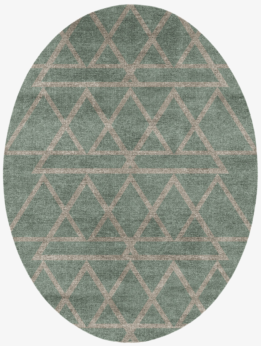Wilkins Minimalist Oval Flatweave Bamboo Silk Custom Rug by Rug Artisan