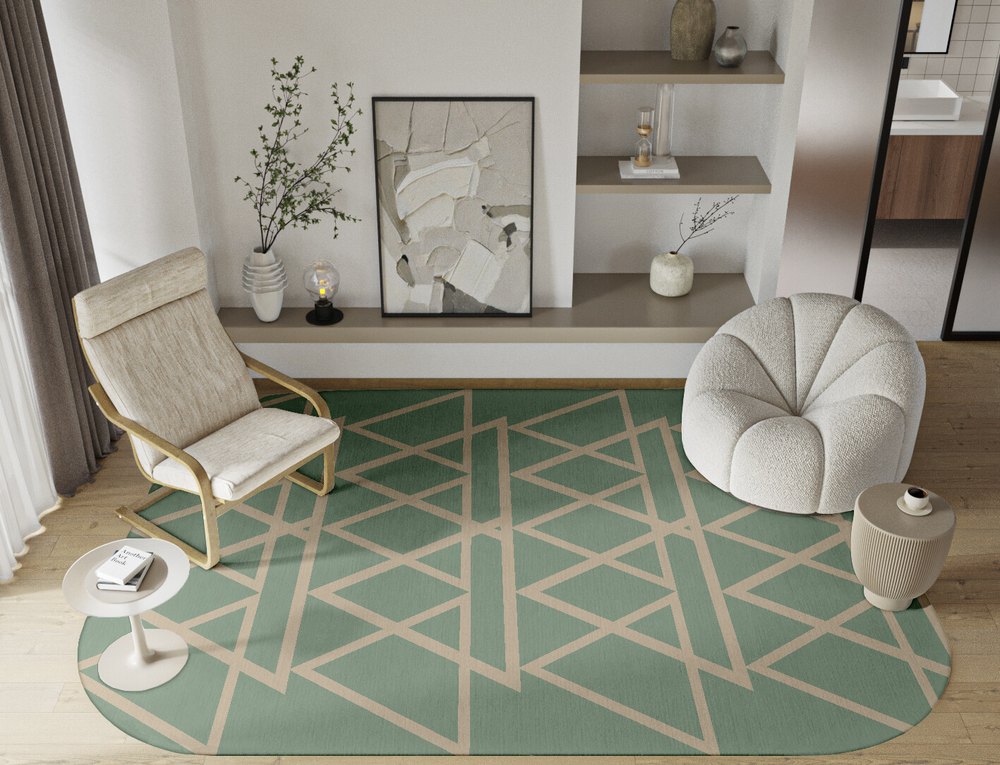 Wilkins Minimalist Oblong Hand Knotted Tibetan Wool Custom Rug by Rug Artisan