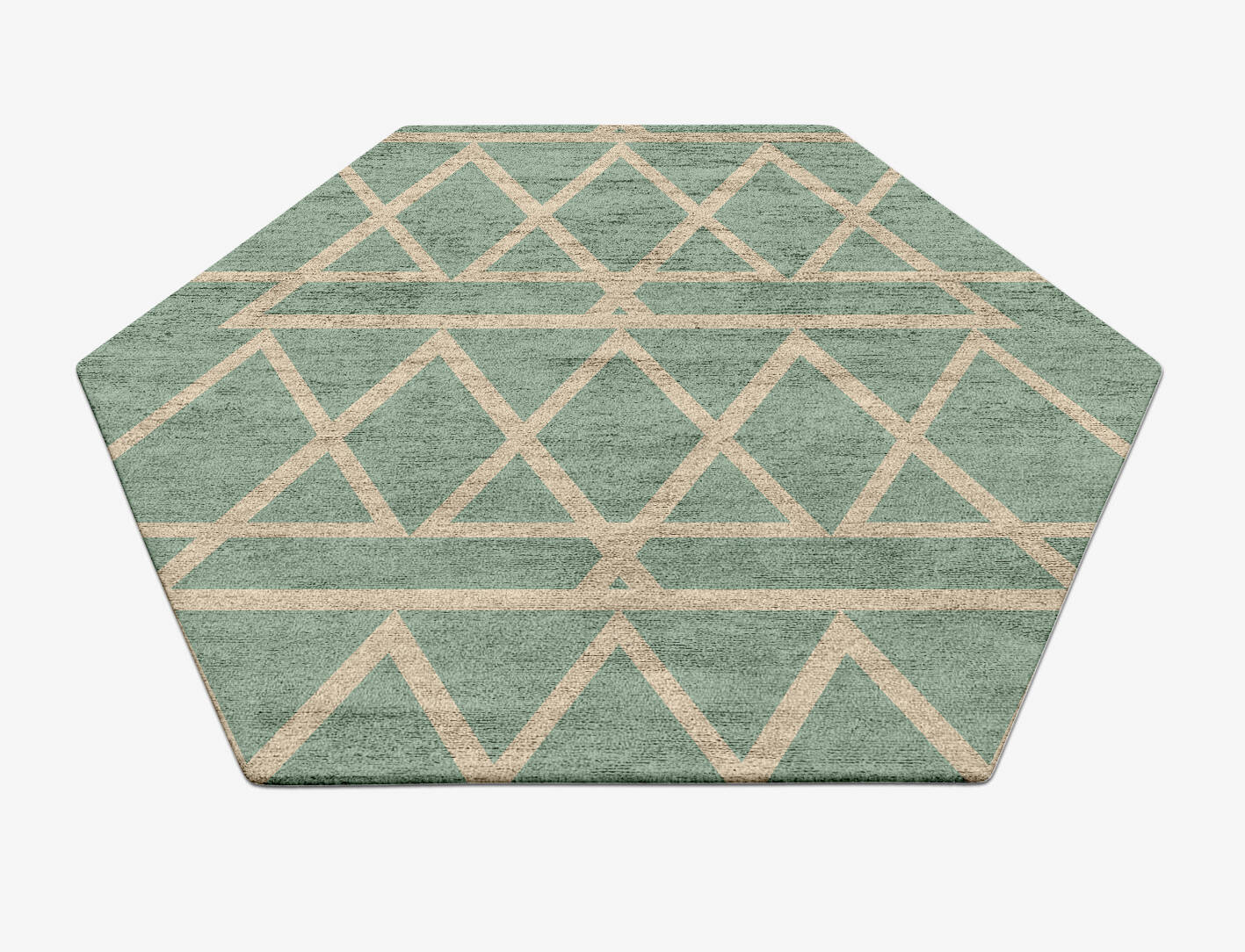 Wilkins Minimalist Hexagon Hand Tufted Bamboo Silk Custom Rug by Rug Artisan