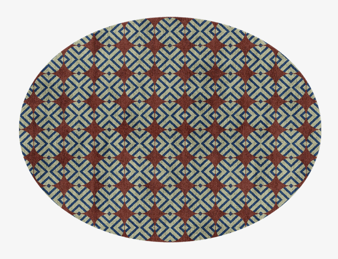 Winnow Geometric Oval Hand Knotted Bamboo Silk Custom Rug by Rug Artisan