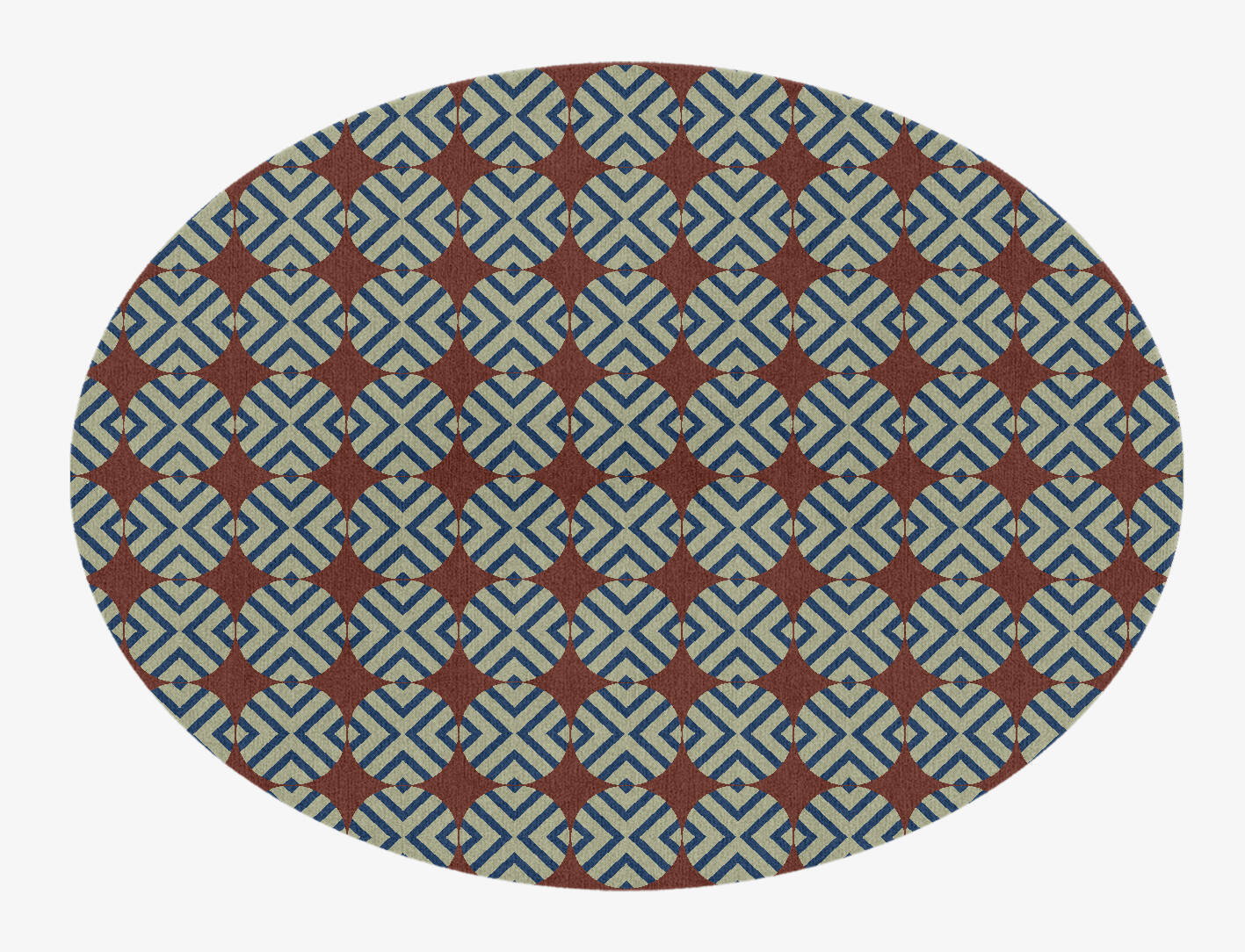 Winnow Geometric Oval Hand Knotted Tibetan Wool Custom Rug by Rug Artisan