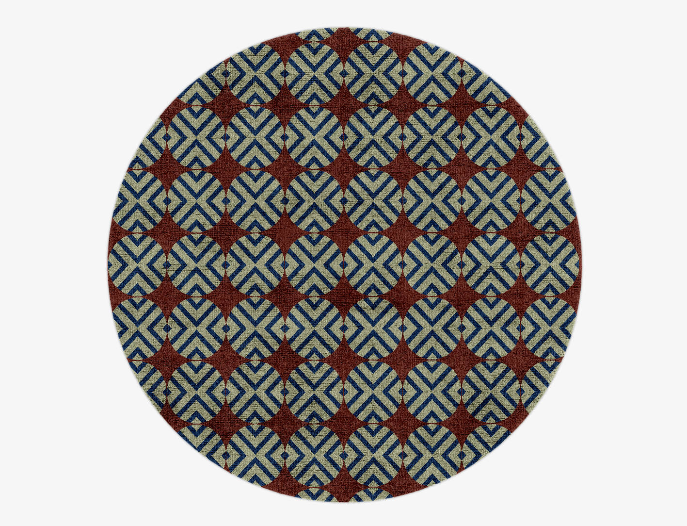 Winnow Geometric Round Hand Knotted Bamboo Silk Custom Rug by Rug Artisan