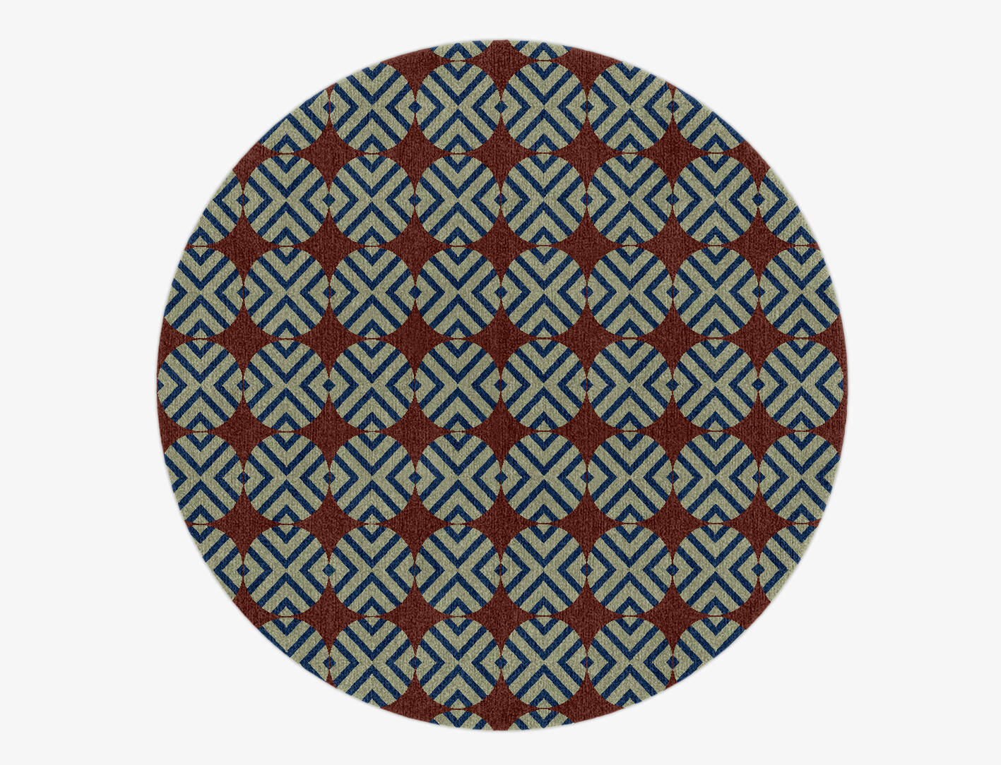 Winnow Geometric Round Hand Knotted Tibetan Wool Custom Rug by Rug Artisan