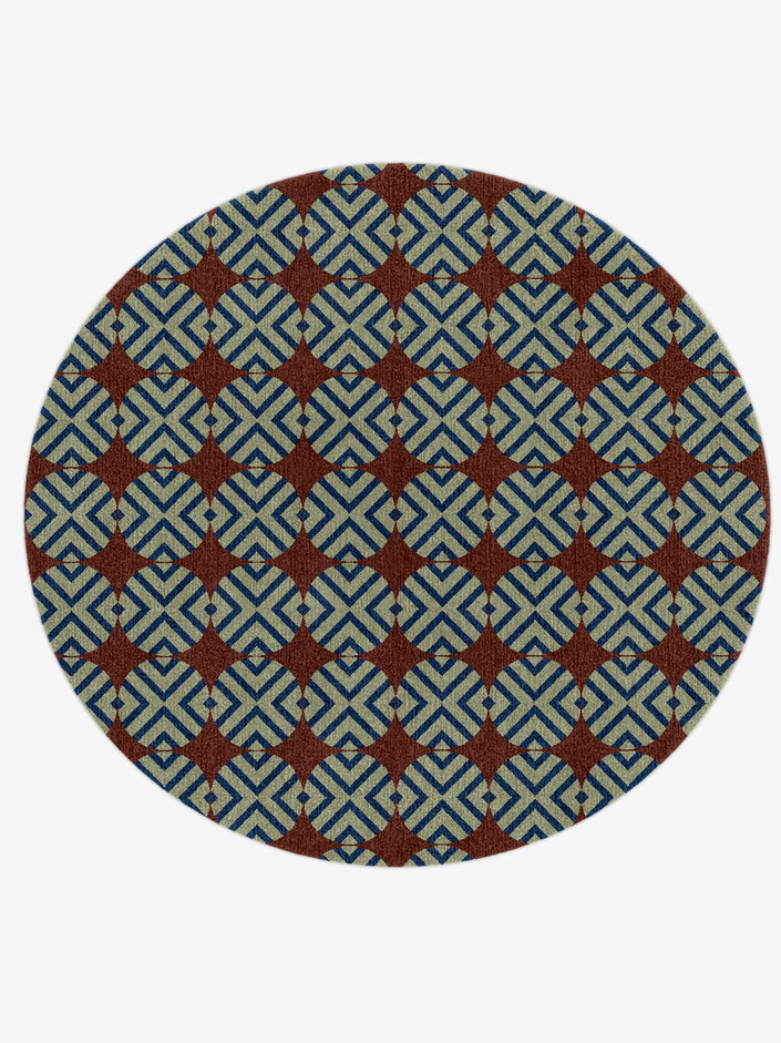 Winnow Geometric Round Hand Knotted Tibetan Wool Custom Rug by Rug Artisan