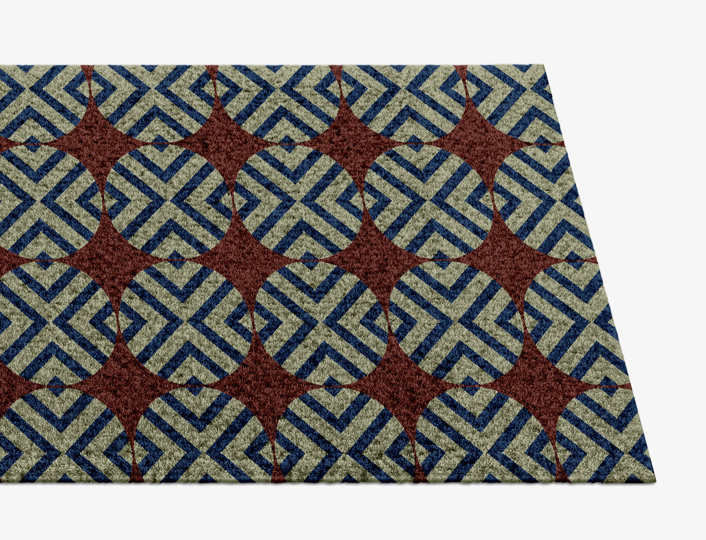 Winnow Geometric Runner Hand Knotted Tibetan Wool Custom Rug by Rug Artisan