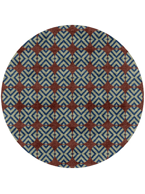 Winnow Geometric Round Hand Tufted Bamboo Silk Custom Rug by Rug Artisan