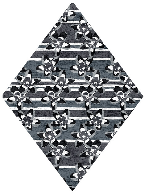 Winter Greys Monochrome Diamond Hand Knotted Bamboo Silk Custom Rug by Rug Artisan