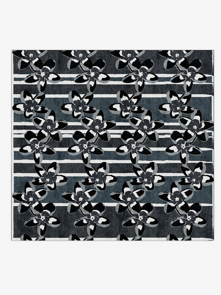 Winter Greys Monochrome Square Hand Knotted Bamboo Silk Custom Rug by Rug Artisan