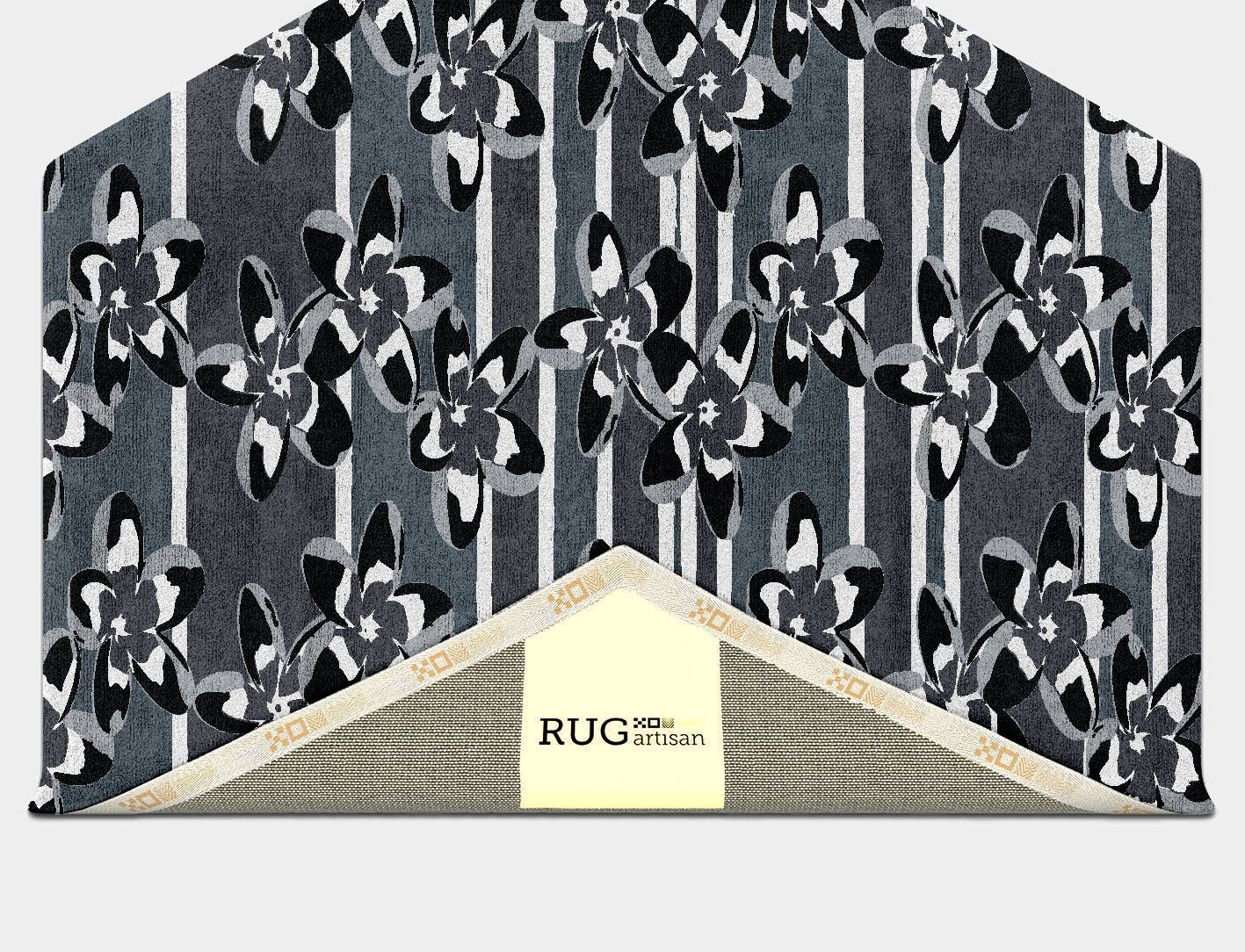 Winter Greys Monochrome Hexagon Hand Tufted Bamboo Silk Custom Rug by Rug Artisan