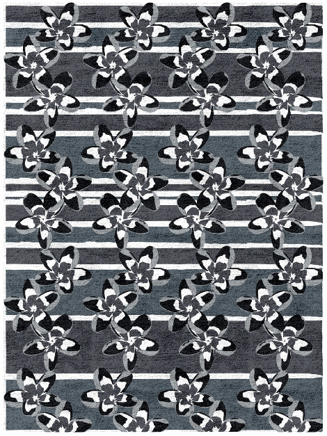 Winter Greys Monochrome Rectangle Hand Tufted Bamboo Silk Custom Rug by Rug Artisan