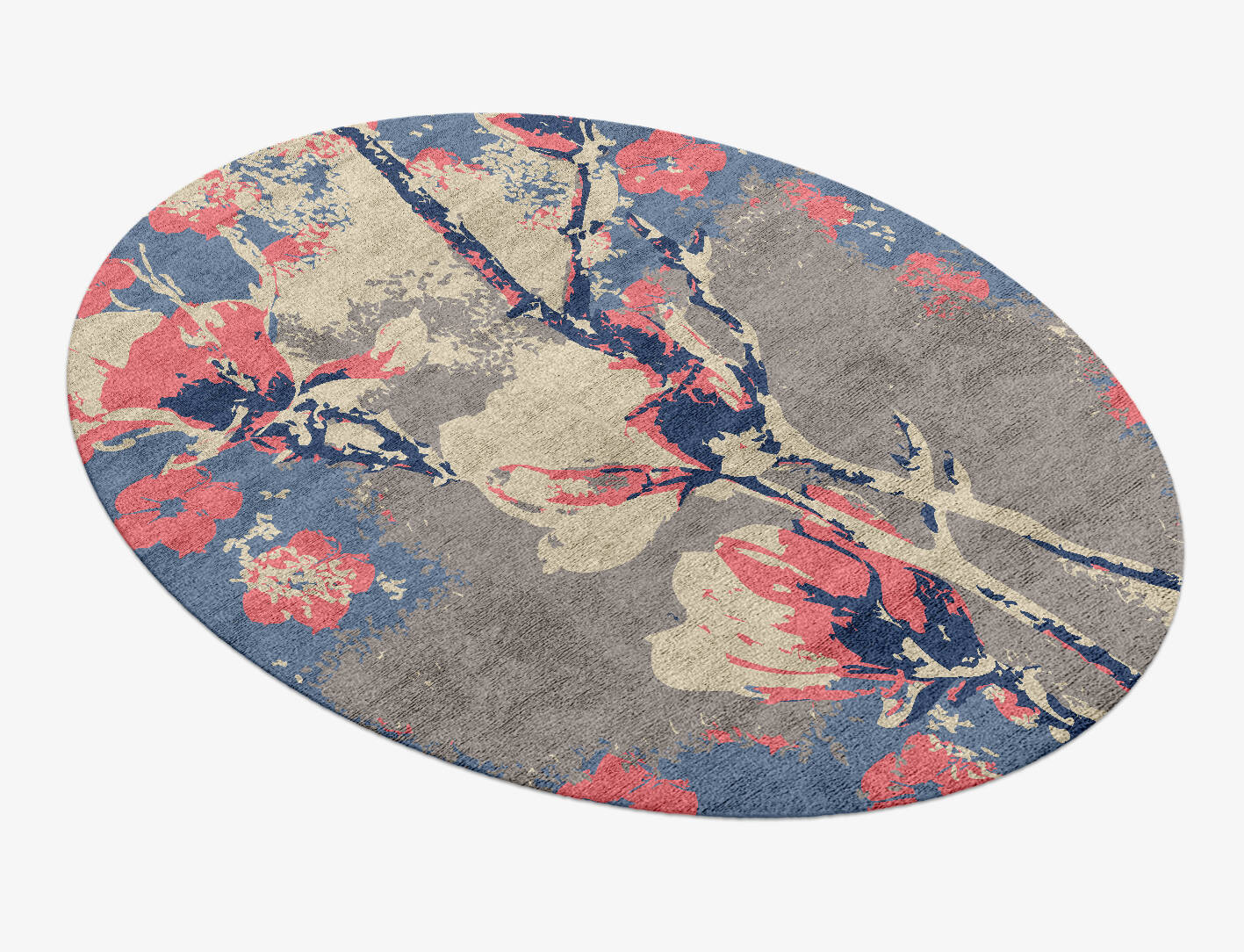 Withy Floral Oval Hand Knotted Bamboo Silk Custom Rug by Rug Artisan