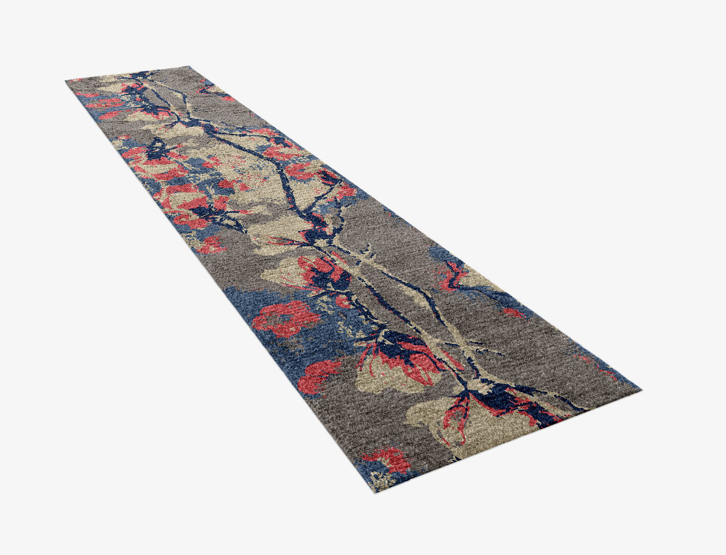 Withy Floral Runner Hand Knotted Bamboo Silk Custom Rug by Rug Artisan