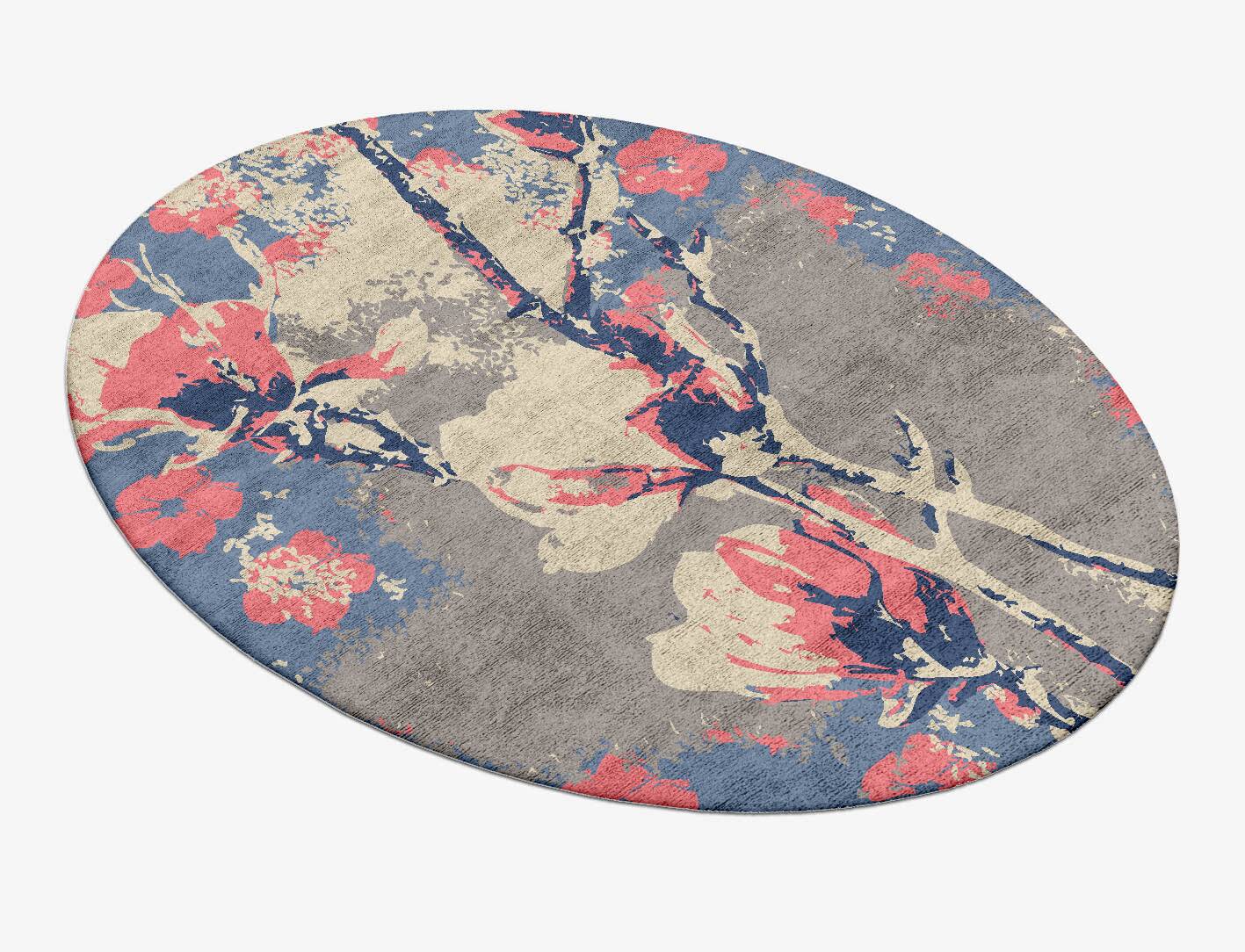 Withy Floral Oval Hand Tufted Bamboo Silk Custom Rug by Rug Artisan