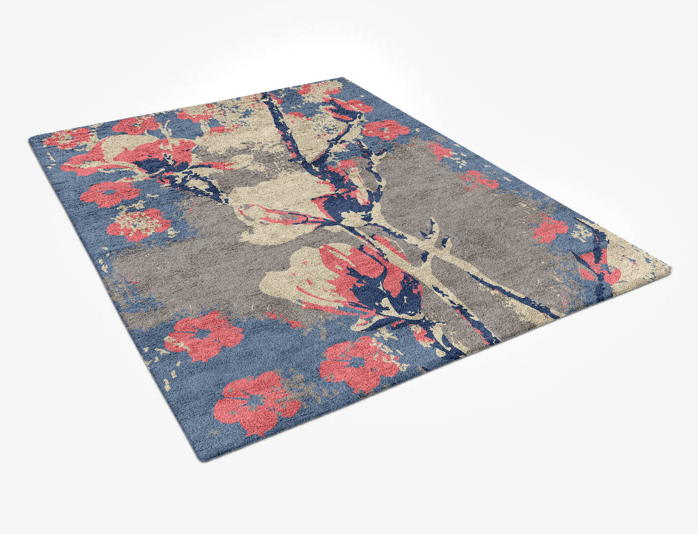 Withy Floral Rectangle Hand Tufted Bamboo Silk Custom Rug by Rug Artisan
