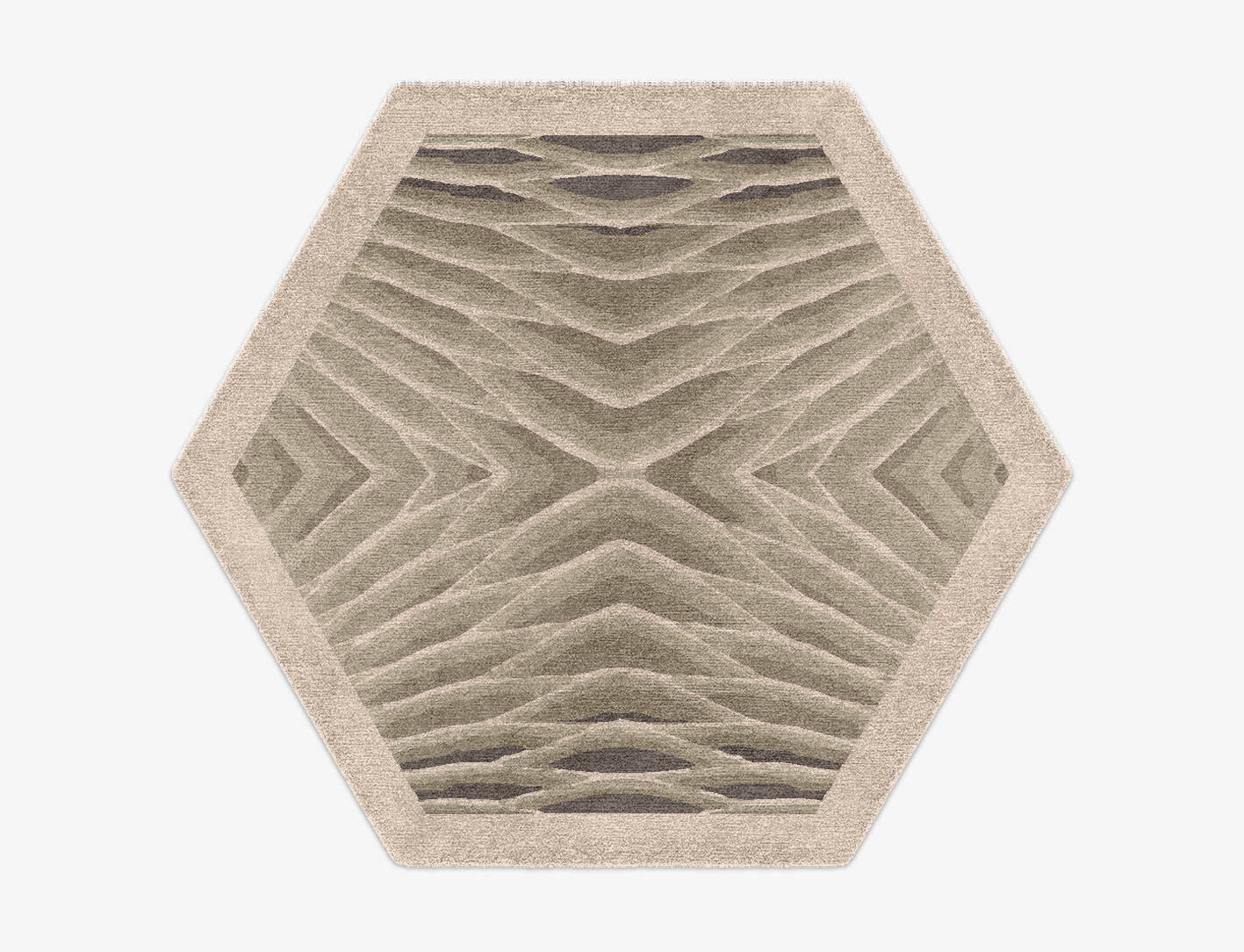 Wood Block Origami Hexagon Hand Knotted Tibetan Wool Custom Rug by Rug Artisan