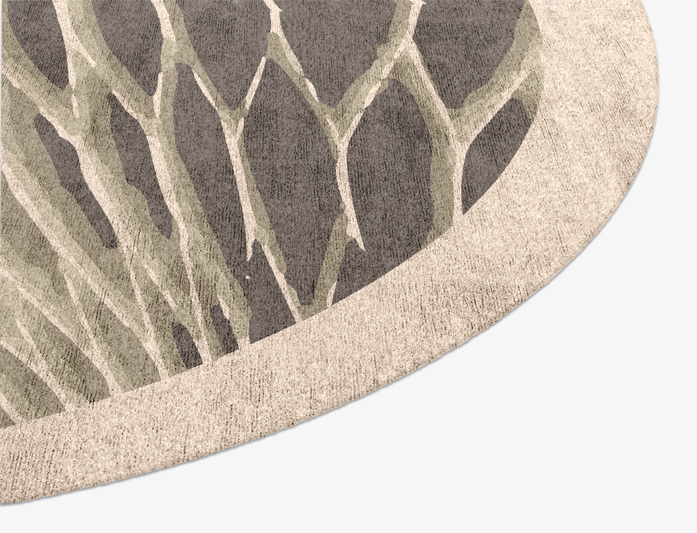 Wood Block Origami Oval Hand Knotted Bamboo Silk Custom Rug by Rug Artisan