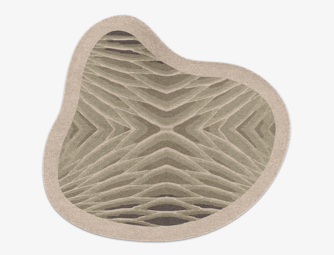 Wood Block Origami Splash Hand Knotted Tibetan Wool Custom Rug by Rug Artisan