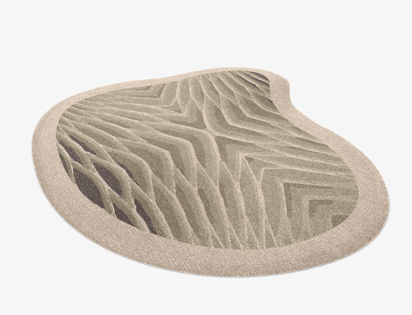 Wood Block Origami Splash Hand Knotted Tibetan Wool Custom Rug by Rug Artisan